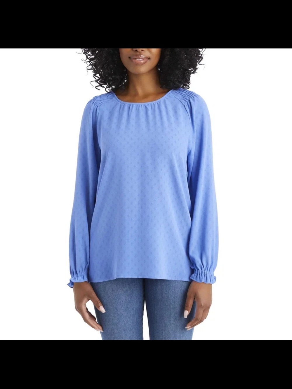 Jessica Simpson Periwinkle Long-Sleeve Peasant Top